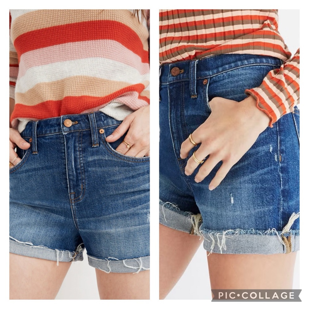 EUC Madewell High-Rise Denim Shorts in Glenoaks Wash: Cutoff Edition